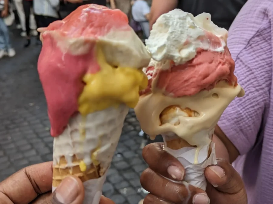 Rome Destination Guide: How to roam when in Rome 21 Two ice cream cones in hand.